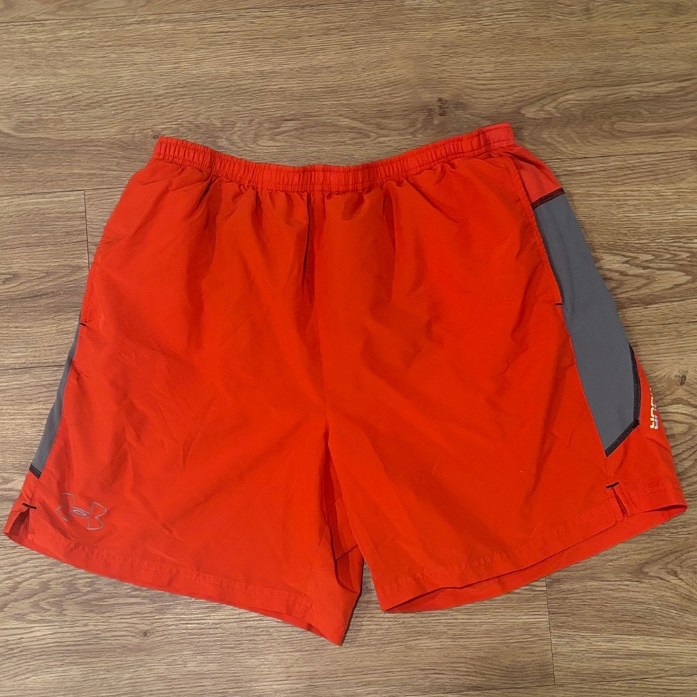 Under Armour Men's Athletic Shorts in Red and Gray